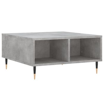 Mesa De Centro Madera De Ingeniería Gris Hormigón 60x60x30 Cm Vidaxl