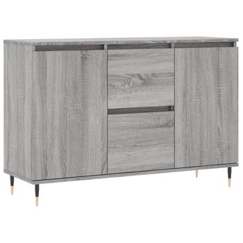 Aparador De Madera De Ingeniería Gris Sonoma 104x35x70 Cm Vidaxl