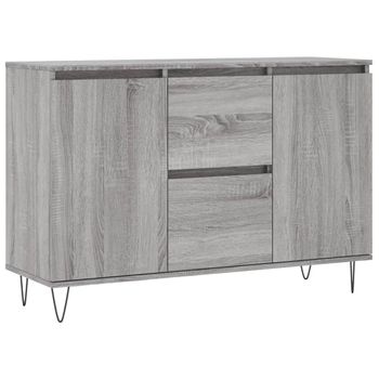 Aparador De Madera De Ingeniería Gris Sonoma 104x35x70 Cm Vidaxl