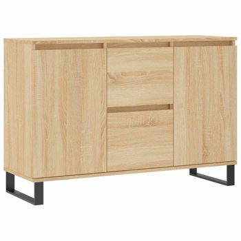 Aparador De Madera De Ingeniería Roble Sonoma 104x35x70 Cm Vidaxl