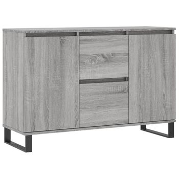 Aparador De Madera De Ingeniería Gris Sonoma 104x35x70 Cm Vidaxl