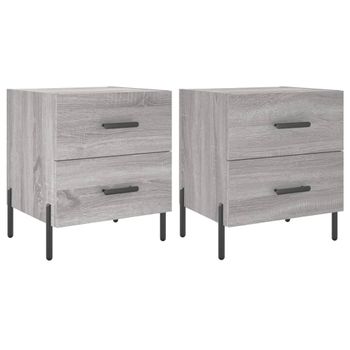 Mesitas Noche 2 Uds Madera Ingeniería Gris Sonoma 40x35x47,5 Cm Vidaxl