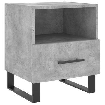 Mesita De Noche Madera Ingeniería Gris Hormigón 40x35x47,5 Cm Vidaxl