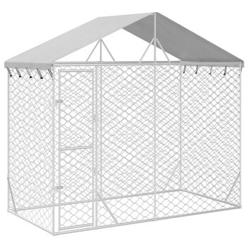 vidaXL Perrera de exterior con toldo acero galvanizado plata 2x6x2,5 m –  Bechester