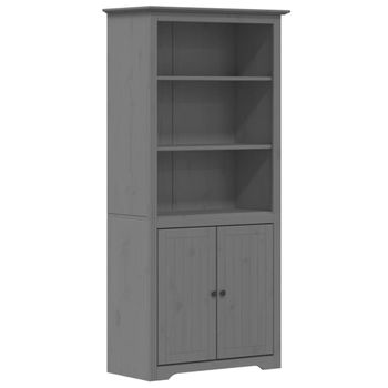 Librería Bodo Madera Maciza De Pino Gris 82x40x173 Cm Vidaxl