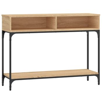 Mesa Consola Madera De Ingeniería Roble Sonoma 100x30,5x75 Cm Vidaxl