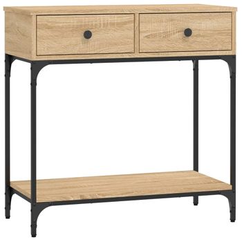 Mesa Consola Madera De Ingeniería Roble Sonoma 75x34,5x75 Cm Vidaxl