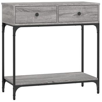 Mesa Consola Madera De Ingeniería Gris Sonoma 75x34,5x75 Cm Vidaxl