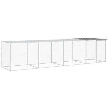 Gallinero Con Techo Acero Galvanizado Gris Claro 403x98x90 Cm Vidaxl