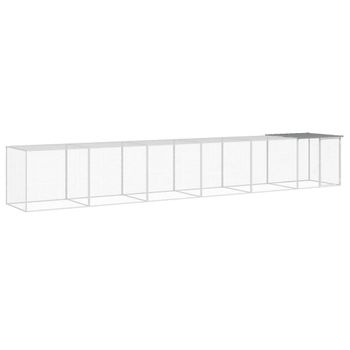 Gallinero Con Techo Acero Galvanizado Gris Claro 603x98x90 Cm Vidaxl