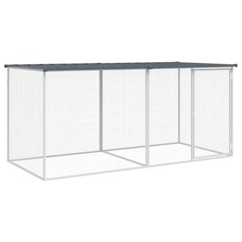 Gallinero Con Techo Acero Galvanizado Antracita 203x98x90 Cm Vidaxl