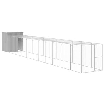 Gallinero Y Corral Acero Galvanizado Gris Claro 165x1271x181 Cm Vidaxl