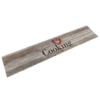 Alfombra De Cocina Lavable Terciopelo Cooking Gris 60x300 Cm Vidaxl