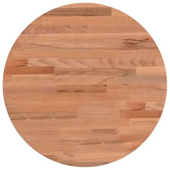 vidaXL Tablero redondo de madera maciza de haya Ø70x2,5 cm