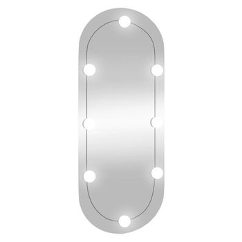 Espejo De Pared Ovalado Con Luces Led Vidrio 30x70 Cm Vidaxl