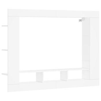 Mueble Para Tv Madera De Ingeniería Blanco 152x22x113 Cm Vidaxl