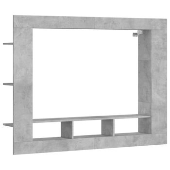 Mueble Para Tv Madera De Ingeniería Gris Hormigón 152x22x113 Cm Vidaxl