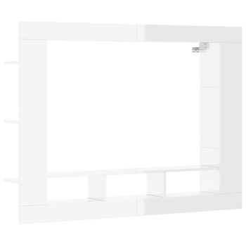 Mueble De Tv Madera De Ingeniería Blanco Brillo 152x22x113 Cm Vidaxl