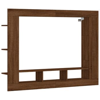 Mueble Para Tv Madera De Ingeniería Roble Marrón 152x22x113 Cm Vidaxl