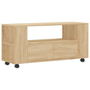 Mueble Para Tv Madera De Ingeniería Roble Sonoma 102x34,5x43 Cm Vidaxl