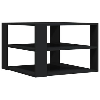 Mesa De Centro Madera De Ingeniería Negro 59,5x59,5x40 Cm Vidaxl