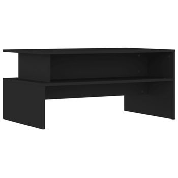 Mesa centro redonda NASYA, con revistero detalles cuerdas 74 cm Ø color  Negro