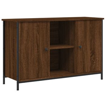 Mueble De Tv Madera De Ingeniería Marrón Roble 100x35x65 Cm Vidaxl