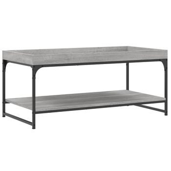 Mesa De Centro Madera De Ingeniería Gris Sonoma 100x49x45 Cm Vidaxl