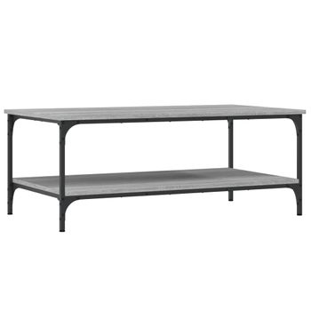 Mesa De Centro Madera De Ingeniería Gris Sonoma 100x55x40 Cm Vidaxl