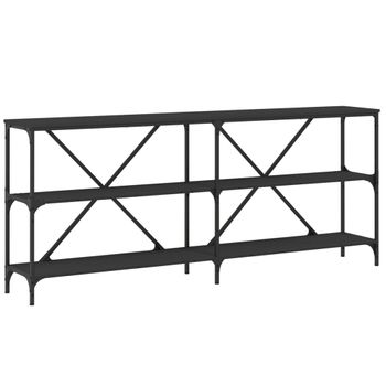 Mesa Consola Hierro Y Madera De Ingeniería Negro 180x30x75 Cm Vidaxl