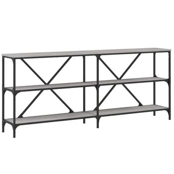 Mesa Consola Hierro Y Madera Ingeniería Gris Sonoma 180x30x75cm Vidaxl