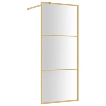 Mampara Puerta De Ducha Vidrio Transparente Esg Dorado 80x195cm Vidaxl