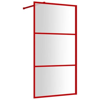 Mampara Puerta De Ducha Vidrio Transparente Esg Rojo 115x195 Cm Vidaxl