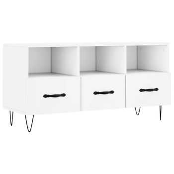 Mueble De Tv Madera De Ingeniería Blanco 102x36x50 Cm Vidaxl