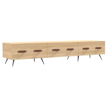 Mueble De Tv Madera De Ingeniería Roble Sonoma 150x36x30 Cm Vidaxl