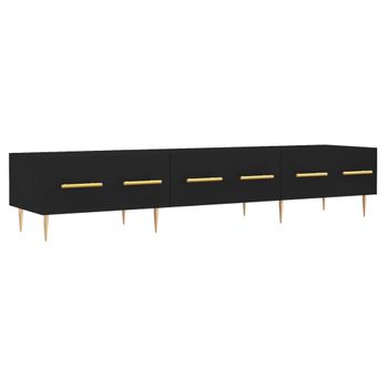 Mueble De Tv Madera De Ingeniería Negro 150x36x30 Cm Vidaxl