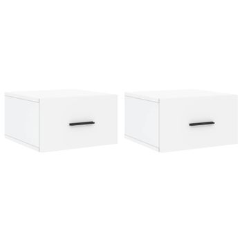 Mesitas De Noche De Pared 2 Uds Blanco 35x35x20 Cm Vidaxl