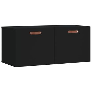 Armario De Pared Madera De Ingeniería Negro 80x36,5x35 Cm Vidaxl