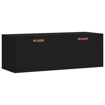 Armario De Pared Madera De Ingeniería Negro 100x36,5x35 Cm Vidaxl