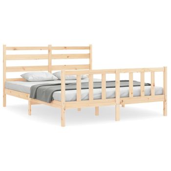 Conjunto Dormitorio Matrimonio Con Cabecero 135 + 2 Mesitas En Madera  Maciza con Ofertas en Carrefour