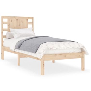 Estructura De Cama De Madera Maciza De Pino 90x200 Cm