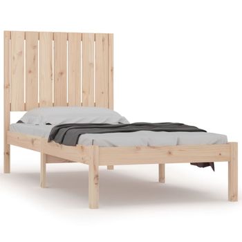 Estructura De Cama Madera Maciza 75x190 Cm