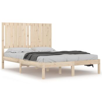 Estructura De Cama Madera Maciza De Pino 120x200 Cm