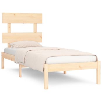 Estructura De Cama Madera Maciza 75x190 Cm