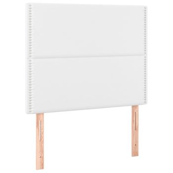 Cabeceros 2 Unidades De Cuero Sintético Blanco 80x5x78/88 Cm