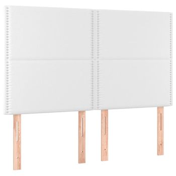 Cabeceros 4 Unidades Cuero Sintético Blanco 72x5x78/88 Cm