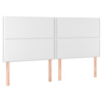 Cabeceros 4 Unidades De Cuero Sintético Blanco 80x5x78/88 Cm