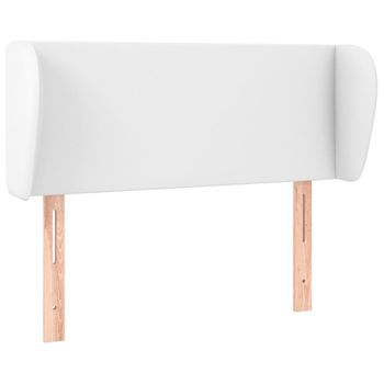 Cabecero De Cuero Sintético Blanco 83x23x78/88 Cm