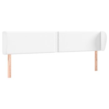 Cabecero De Cuero Sintético Blanco 203x23x78/88 Cm