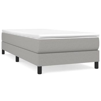 Estructura De Cama Box Spring Tela Gris Claro 80x200 Cm